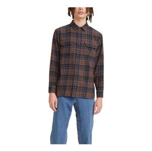 𝅺LEVIS Classic Fit Flannel Worker Shirt - Binsk Navy Blazer